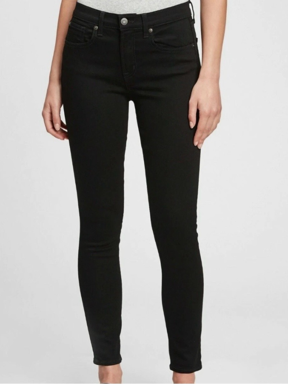 GAP Women's Black True Skinny Mid Rise Stretch Jeans Size 29|8R, Streetwear Goth